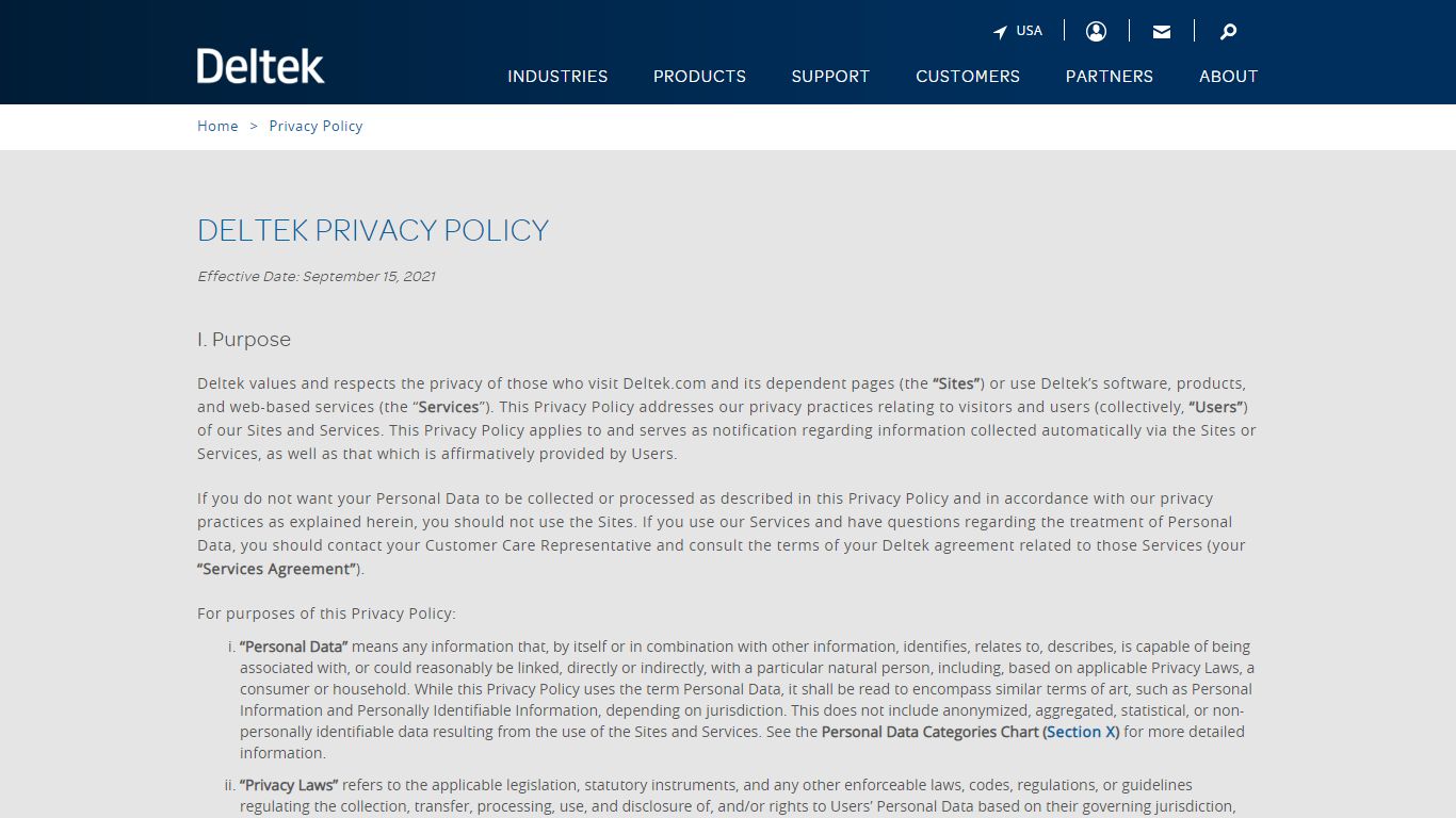 Privacy Policy | Deltek